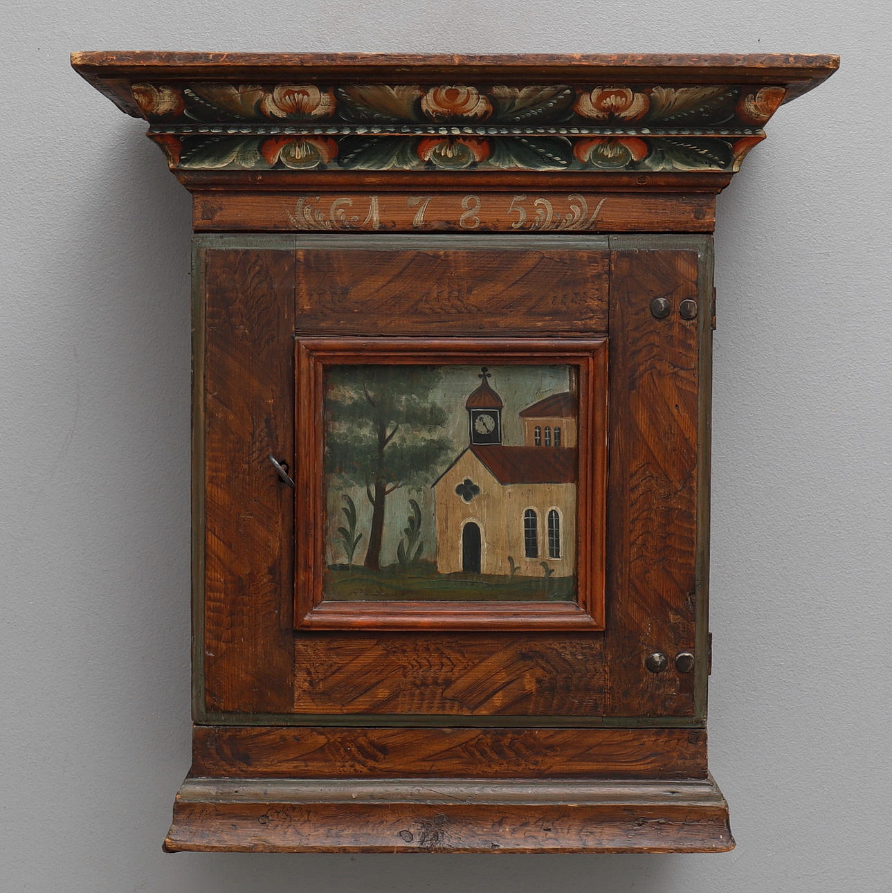 HÄNGSKÅP, Dalarna, pintado fecha 1785.