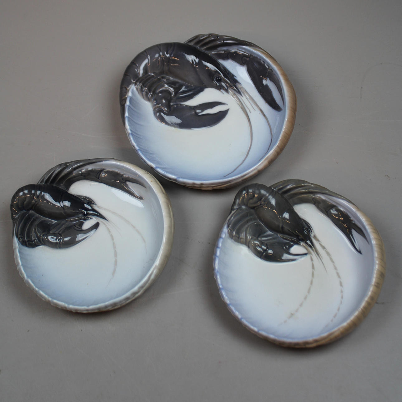 KRABBEFAD 3 stk Royal Copenhagen.