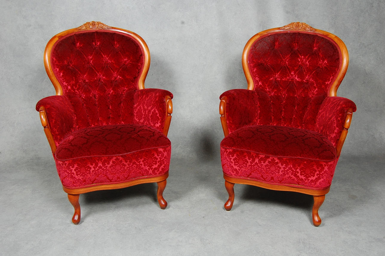 FÅTÖLJER, 1 par, nyrokokostil, 1900-tal.