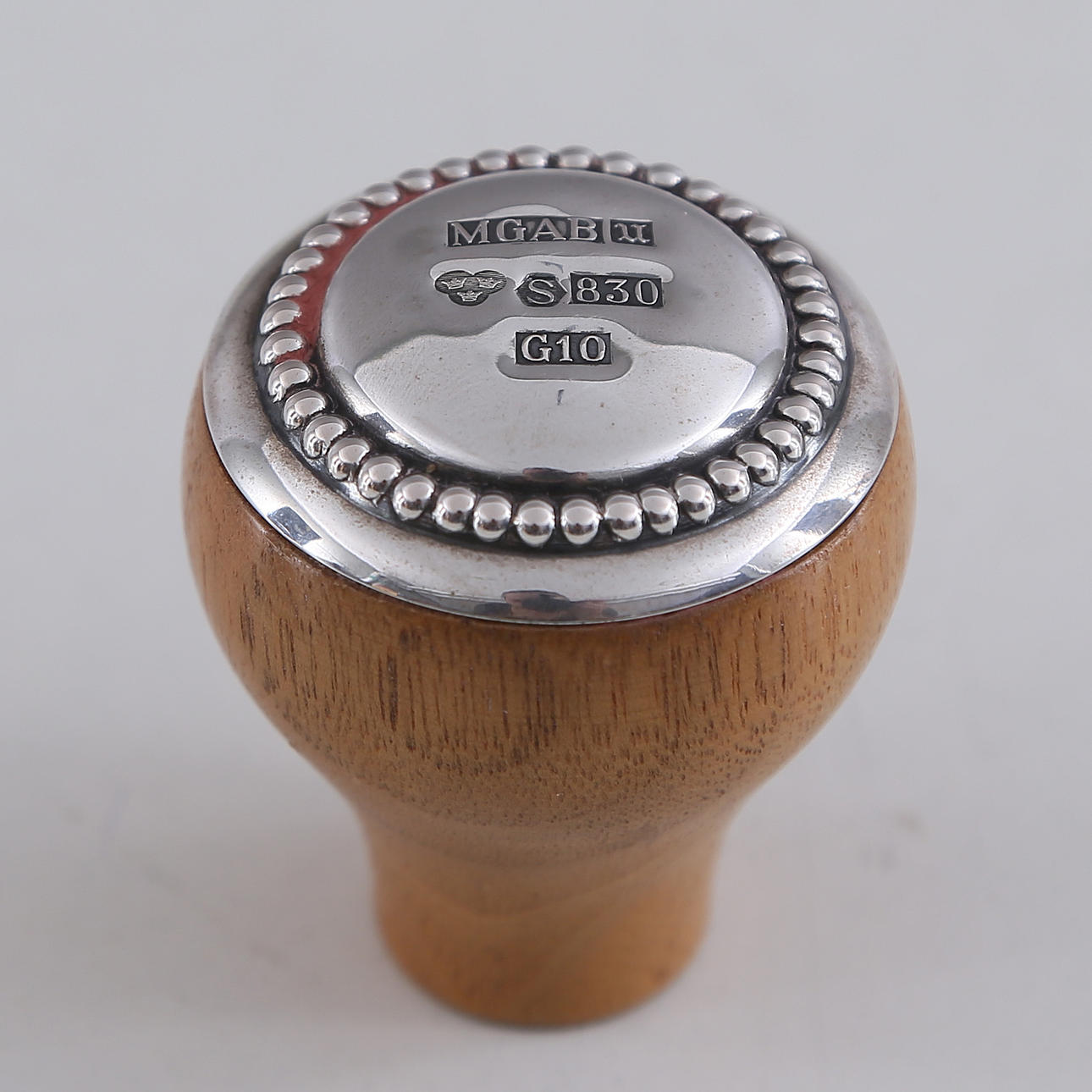 GEAR KNOB, silver/wood, 1981.