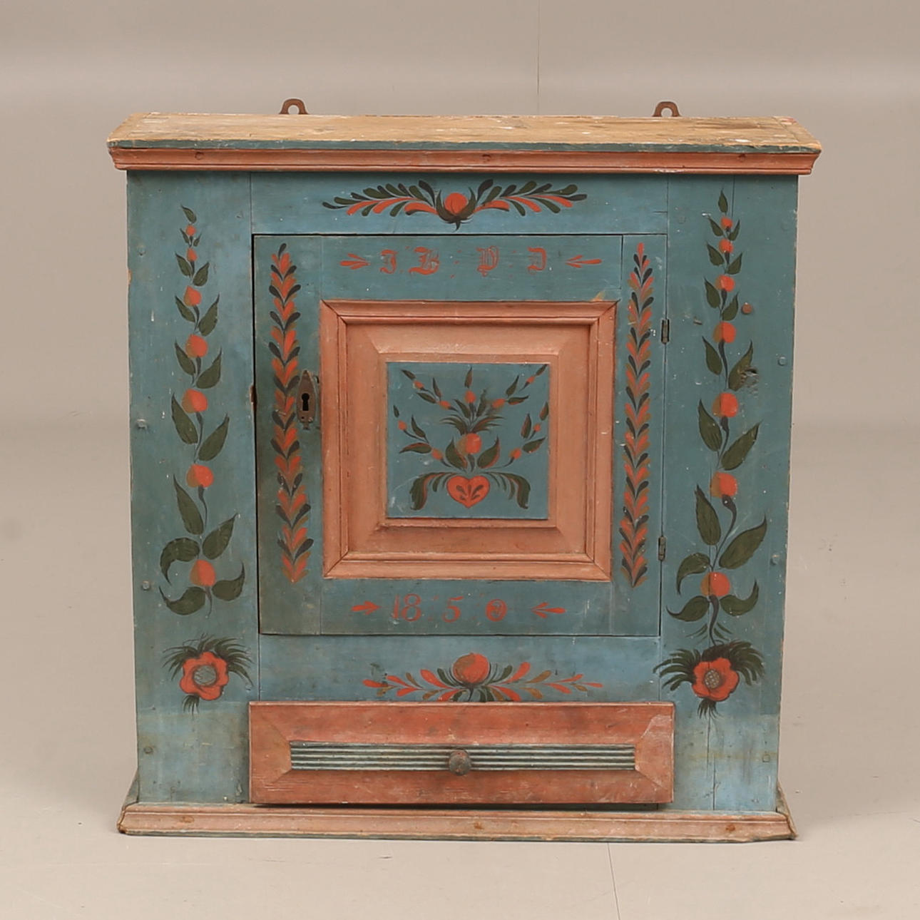 WALL CABINET, commoner, marked 1850.