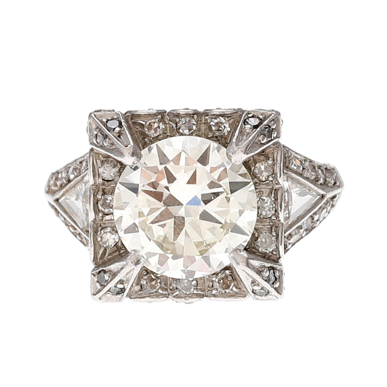 Art-déco-Diamantring, um 1920.