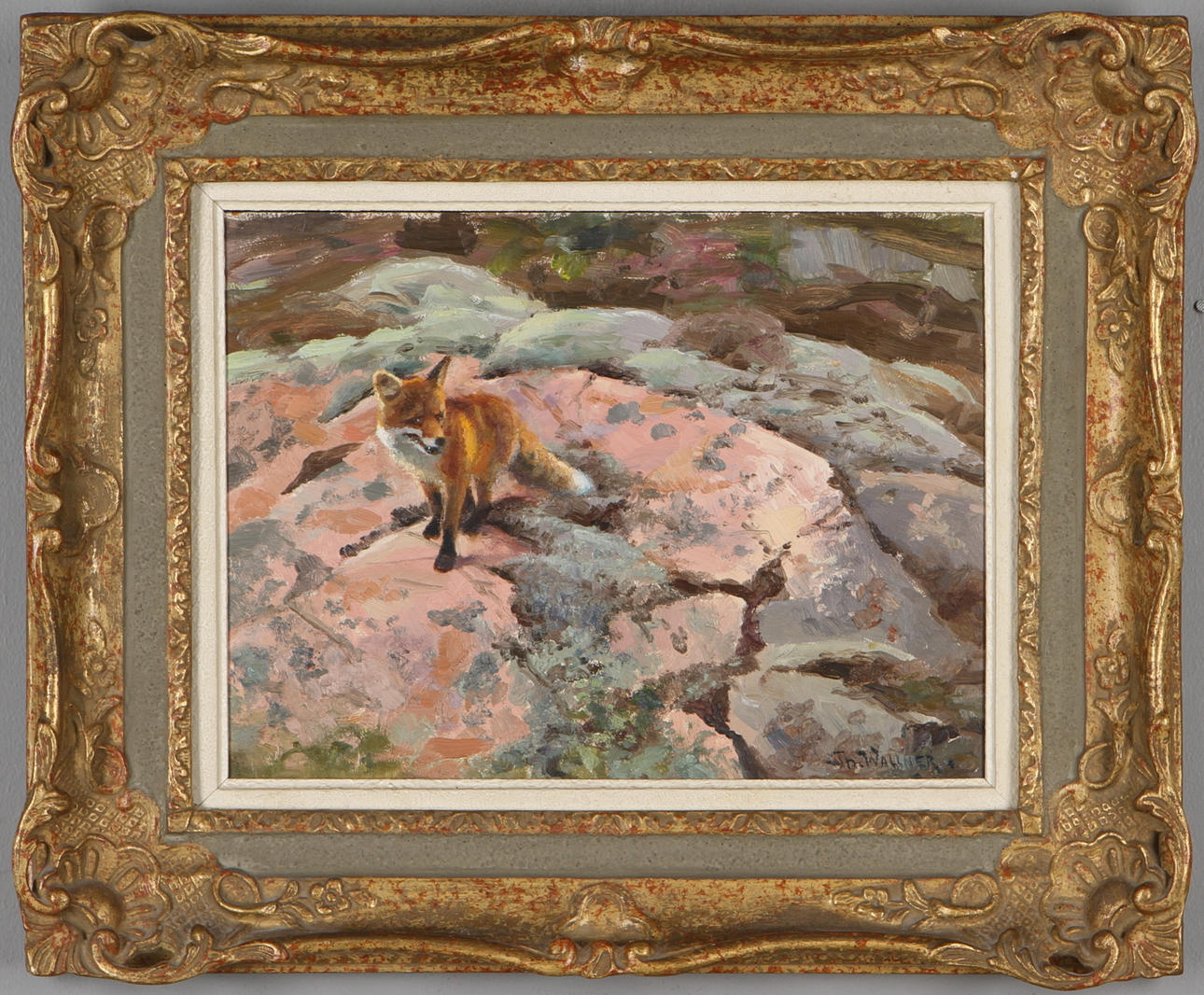 THURE WALLNER. Räv, olja på pannå, signerad.