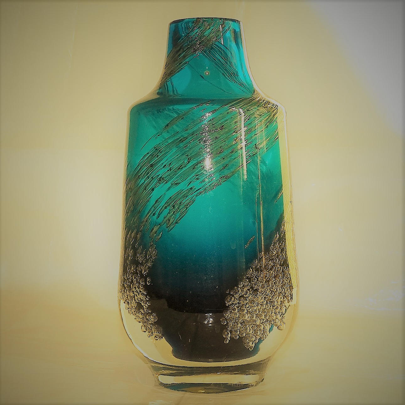 SCHOTT ZWIESEL vas, bensin-silverfärger, omkring 1970.