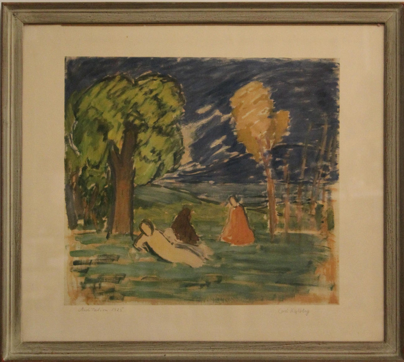 CARL KYLBERG. LITOGRAFI signerad.