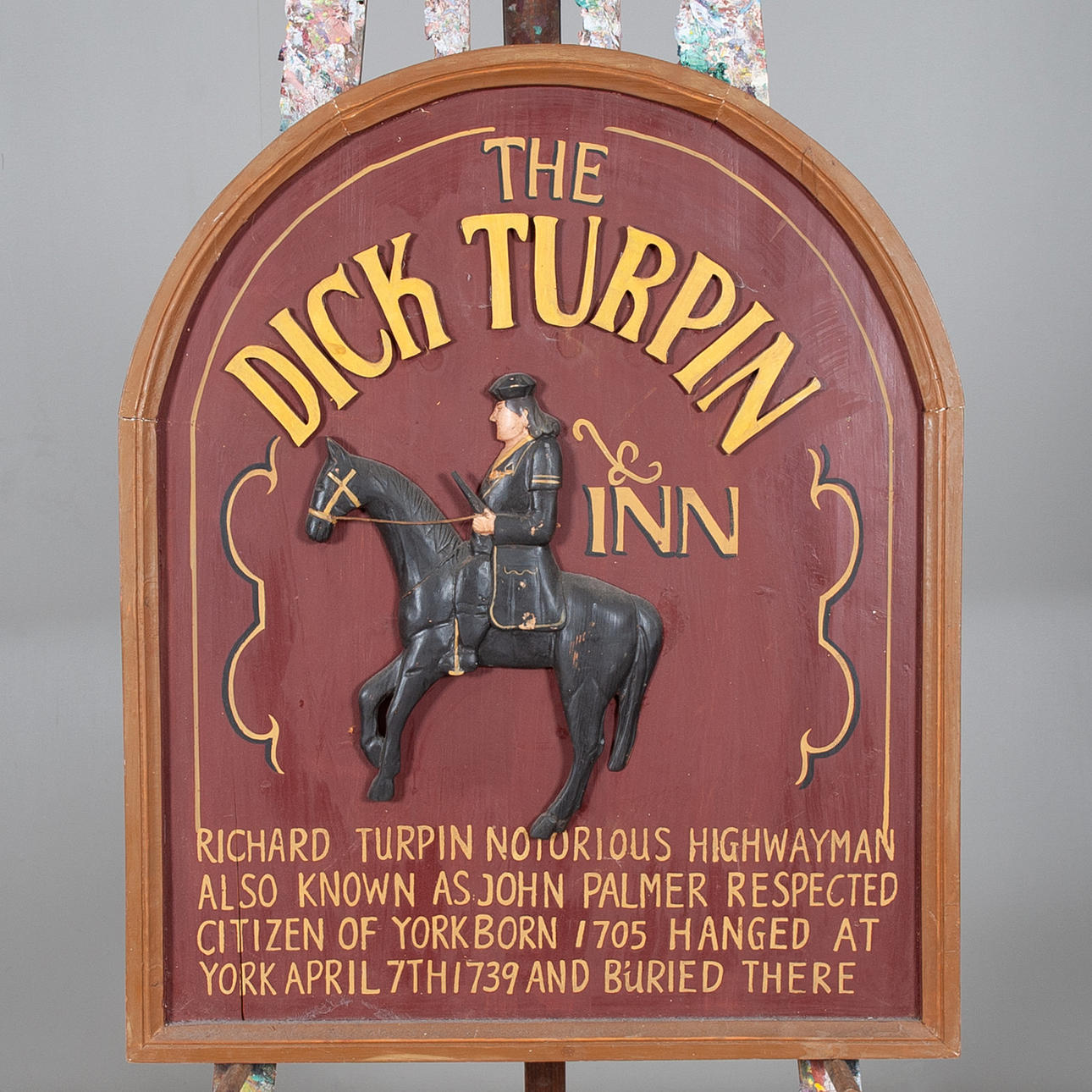 PAINTING. Pub sign, The Dick Turpin Inn, 1900s. Art - Other 