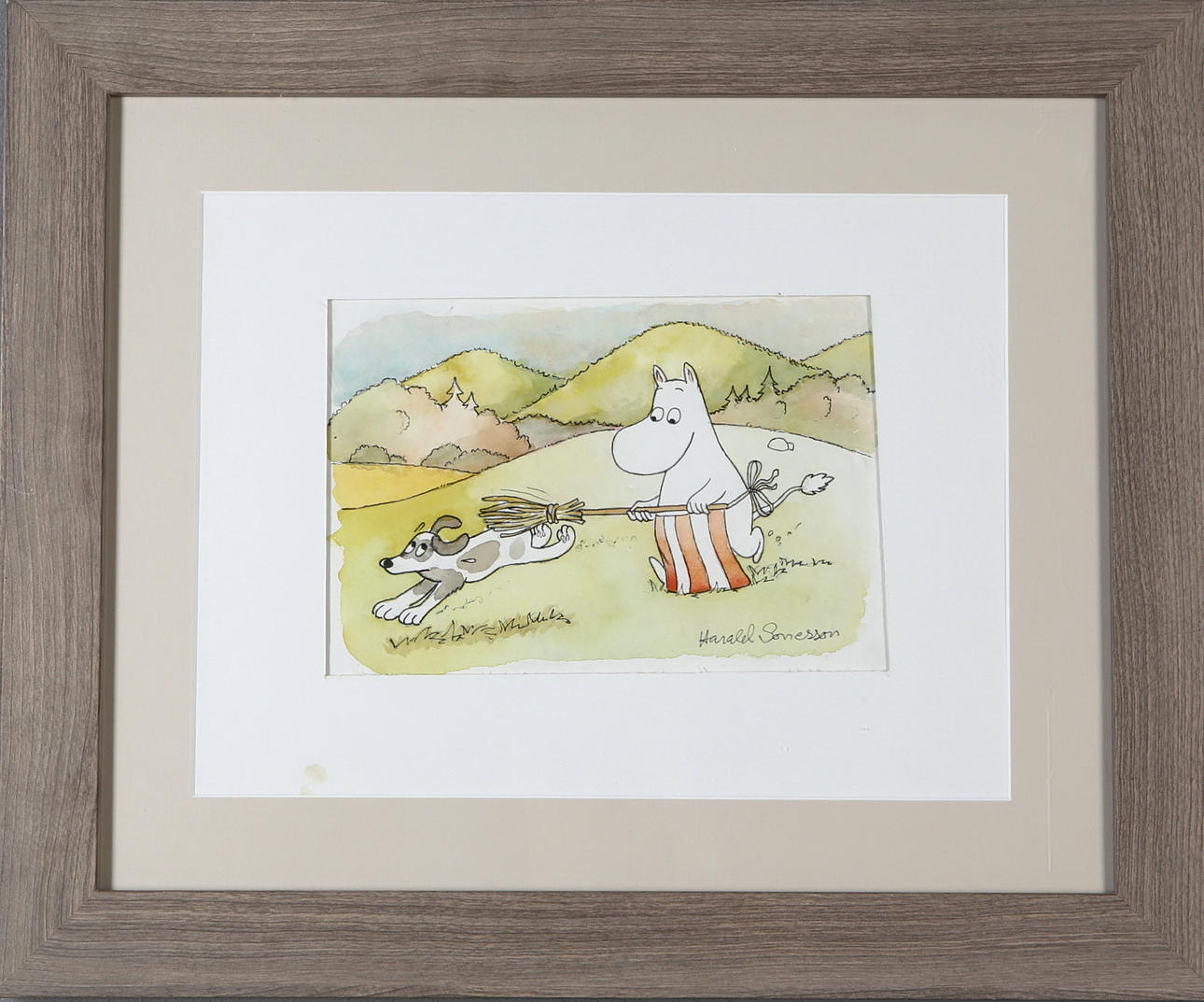 HARALD SONESSON. Moomin, watercolor, signed.