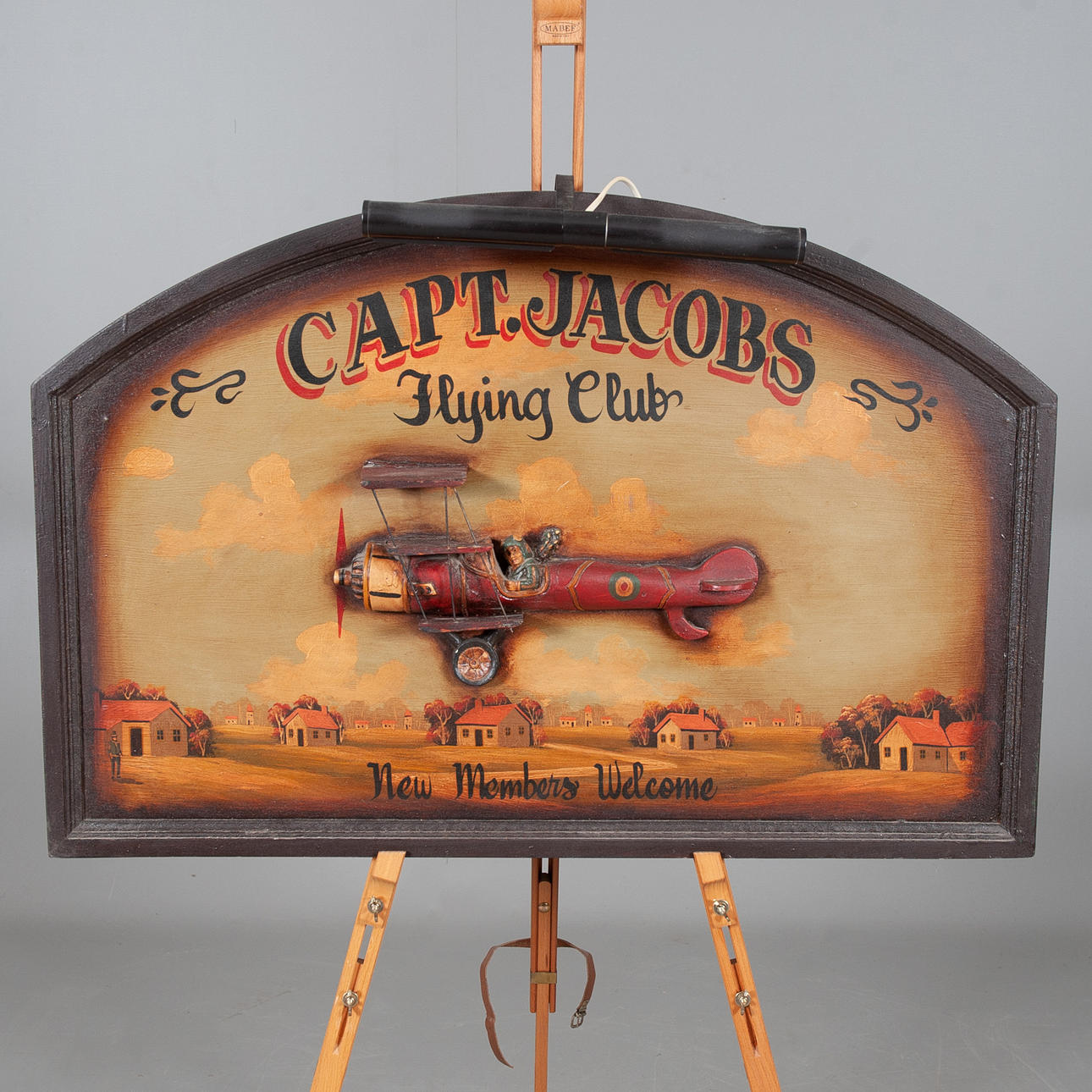 PAINTING. Pub board, Capt. Jacobs Flying Club, 1900s. Art