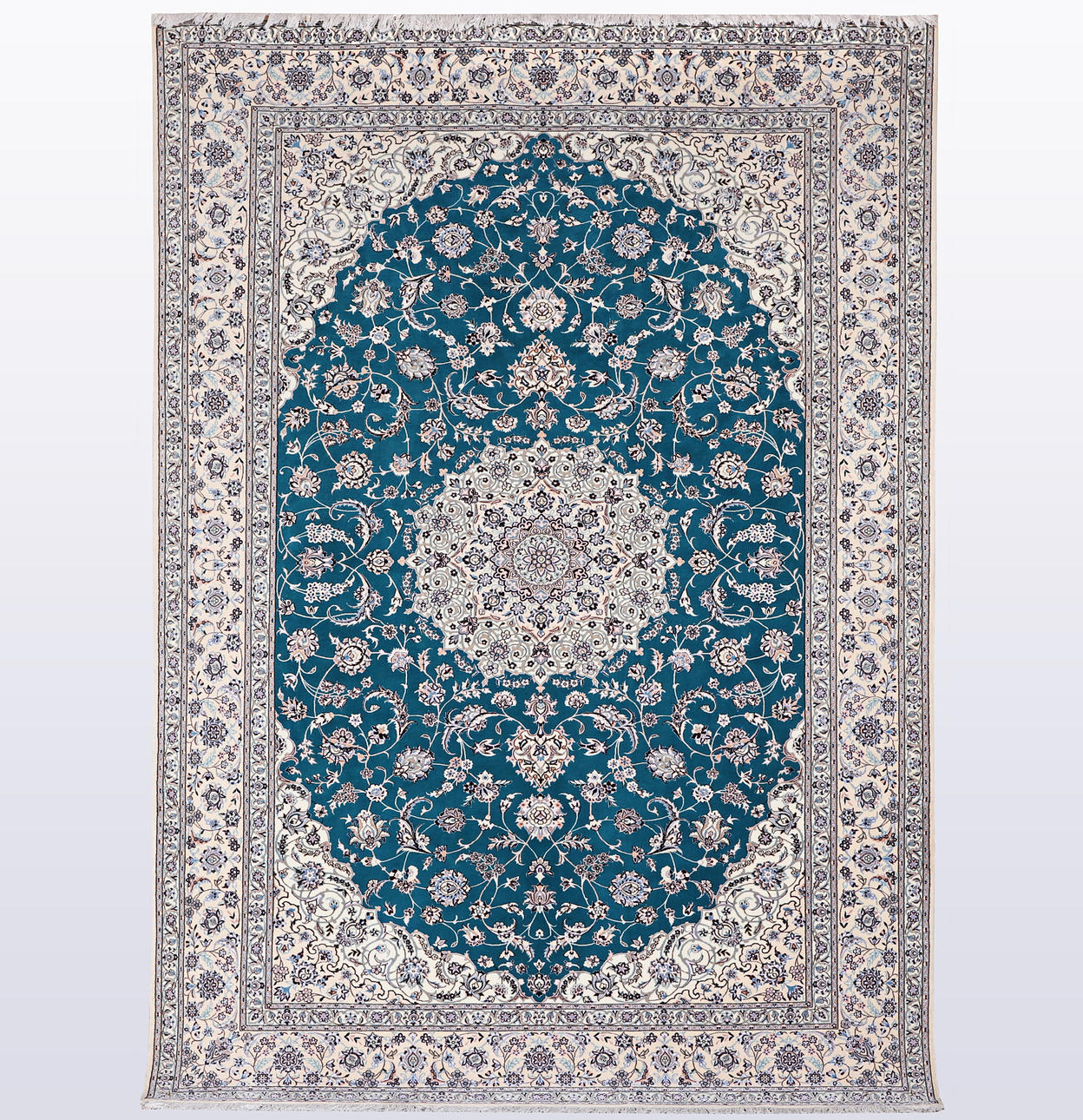 ORIENTAL CARPET, Nain, 6 La with silk inserts.