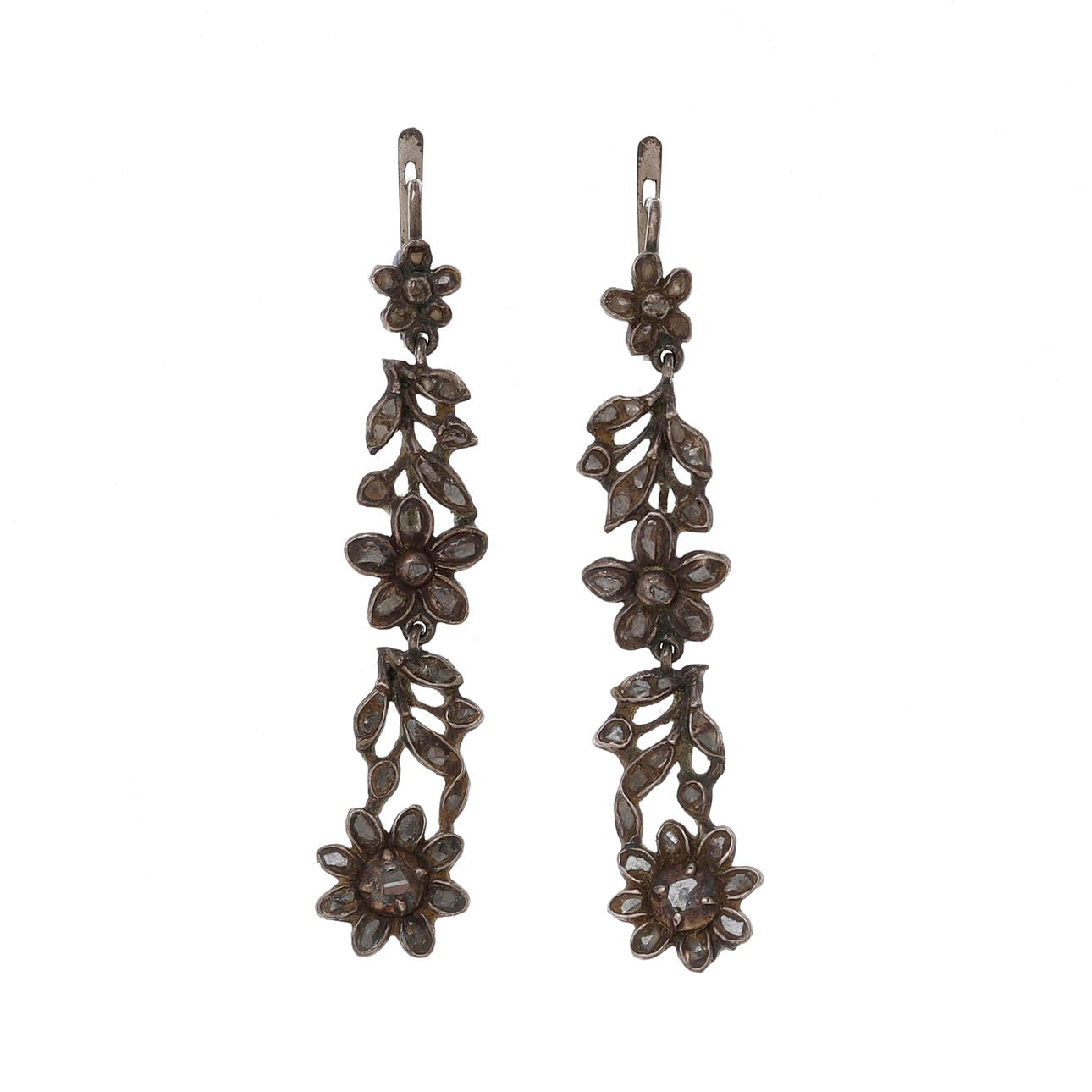 Pendientes largos Imperio, hacia 1820.