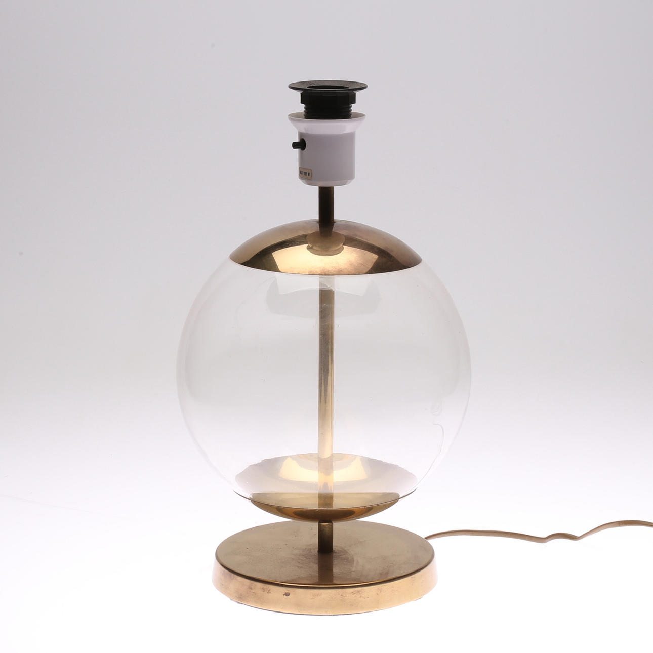 TABLE LAMP, glass and brass, Bergboms.