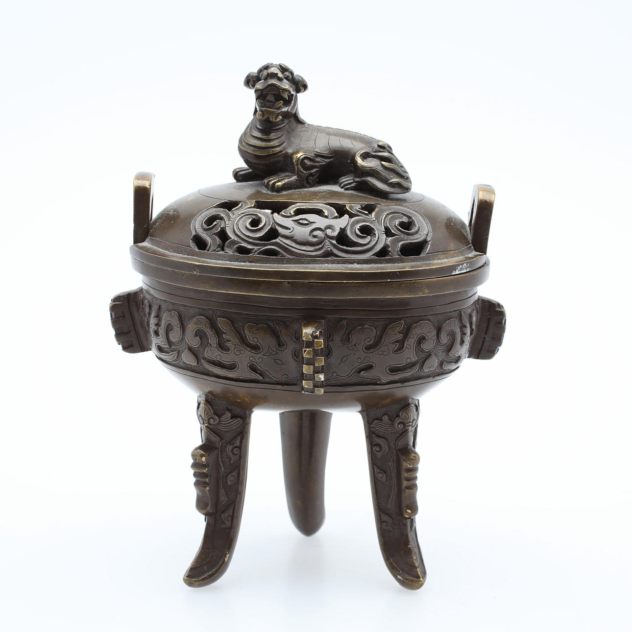 INCENSARIO, Oriental, bronce, siglo XX.