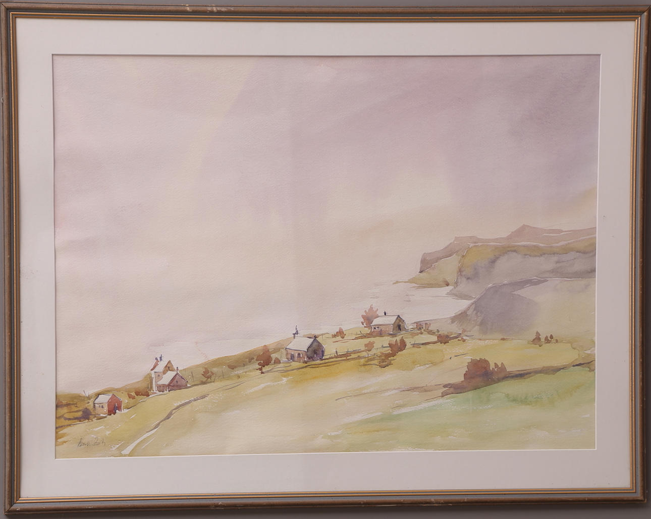 BORIS ZATS. Akvarell, kustlandskap, signerad.