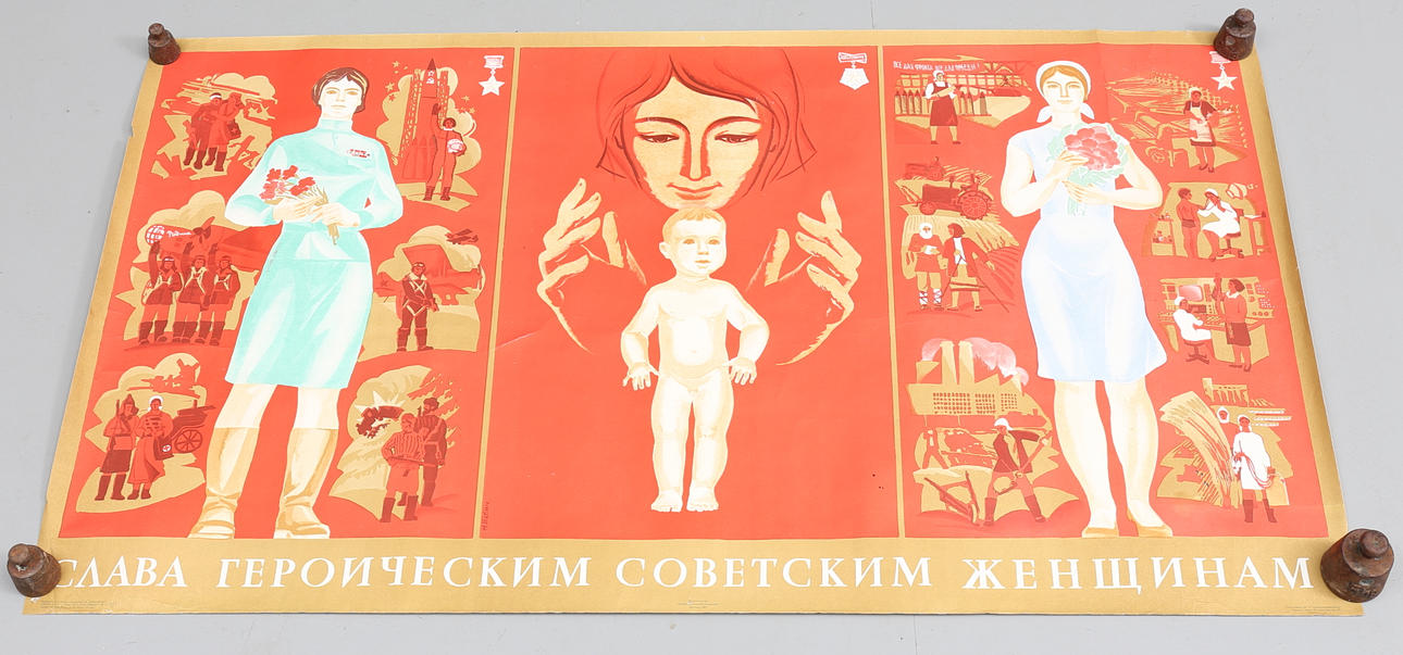 AFFISCHER, 2 st, propaganda, Sovjet, 1967 och 1971, bla Lenin.