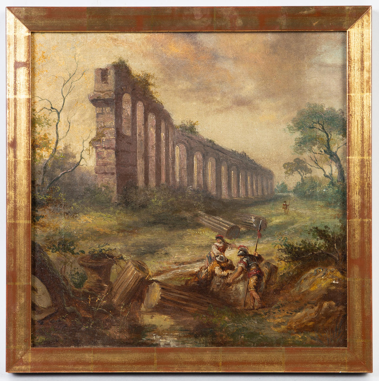 Okänd konstnär, måleri, romersk akvedukt.