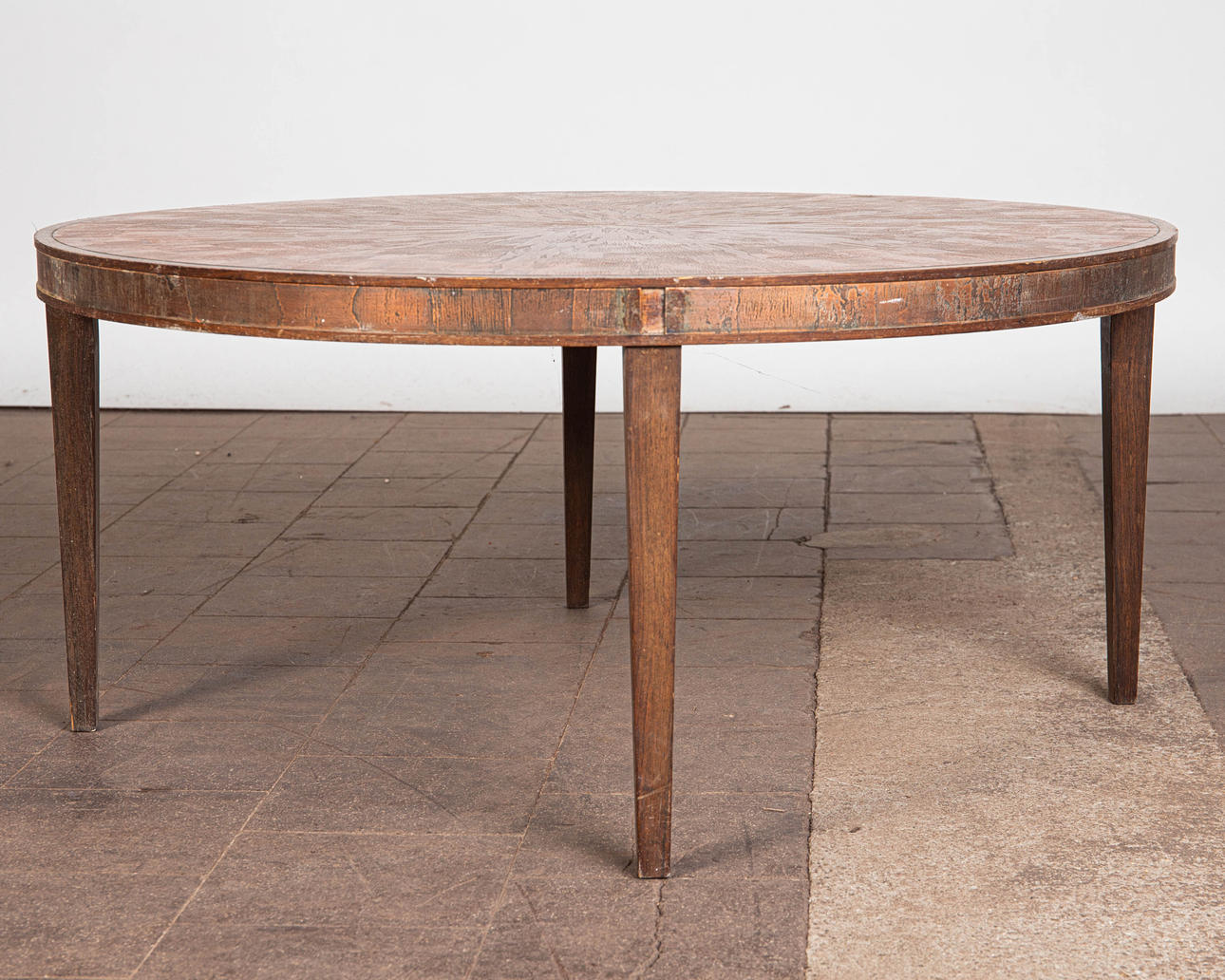 Soffbord/bord, trä, koppar, 1970-tal.