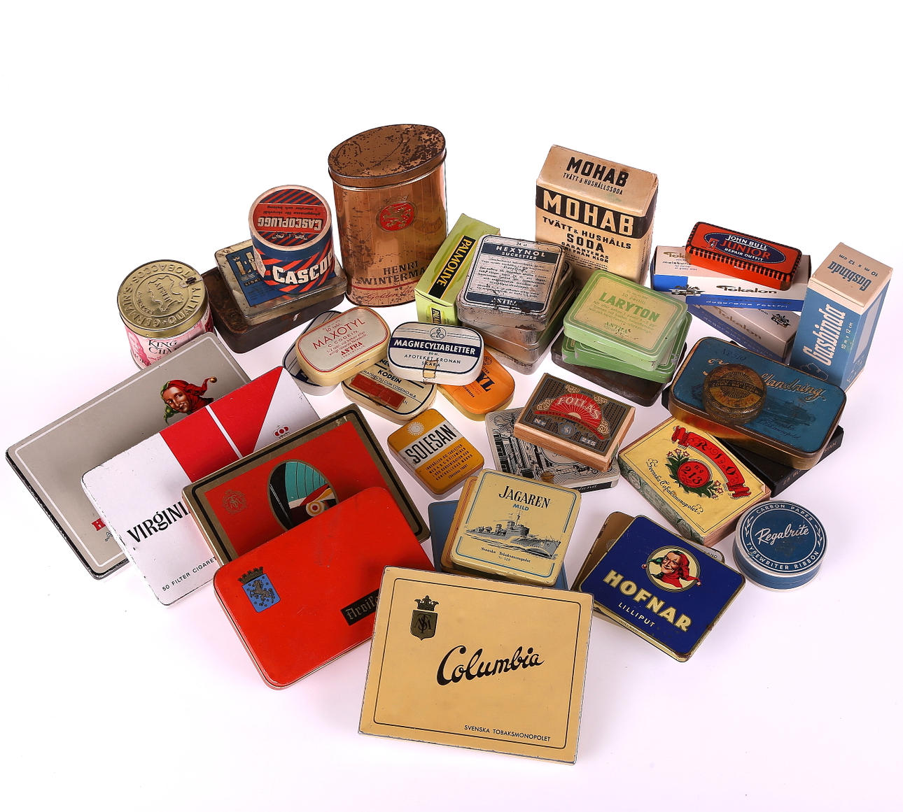 PLÅTEMBALLAGE, 30 st, ÄLDRE FÖRPACKNINGAR ca 10 st.