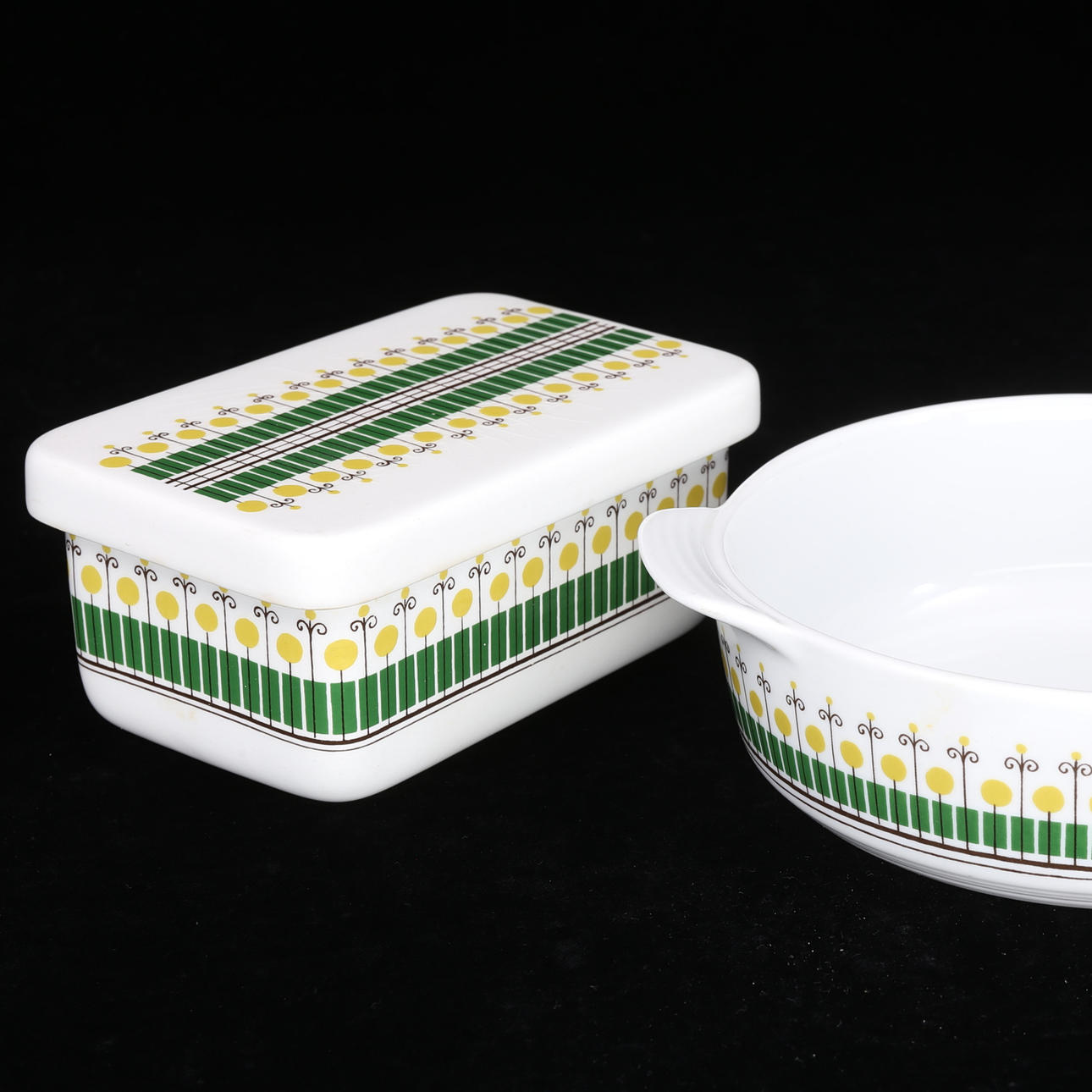 SMÖRBURK, SKÅL, 2 delar porslin, "Wasa", Rörstrand.