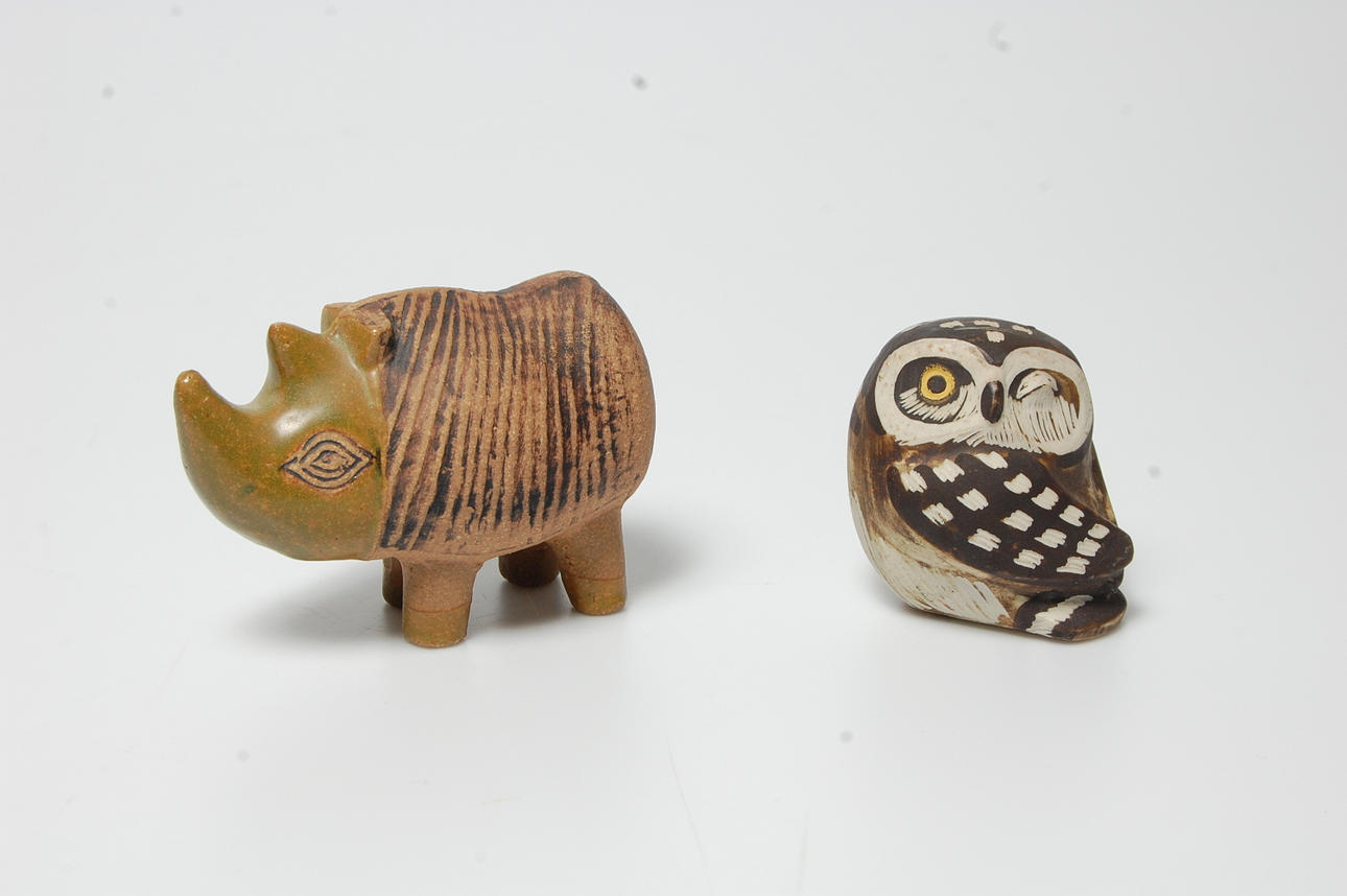 FIGURINER, 2 st, stengods, Lisa Larsson, Edward Lindahl, Gustavsberg.