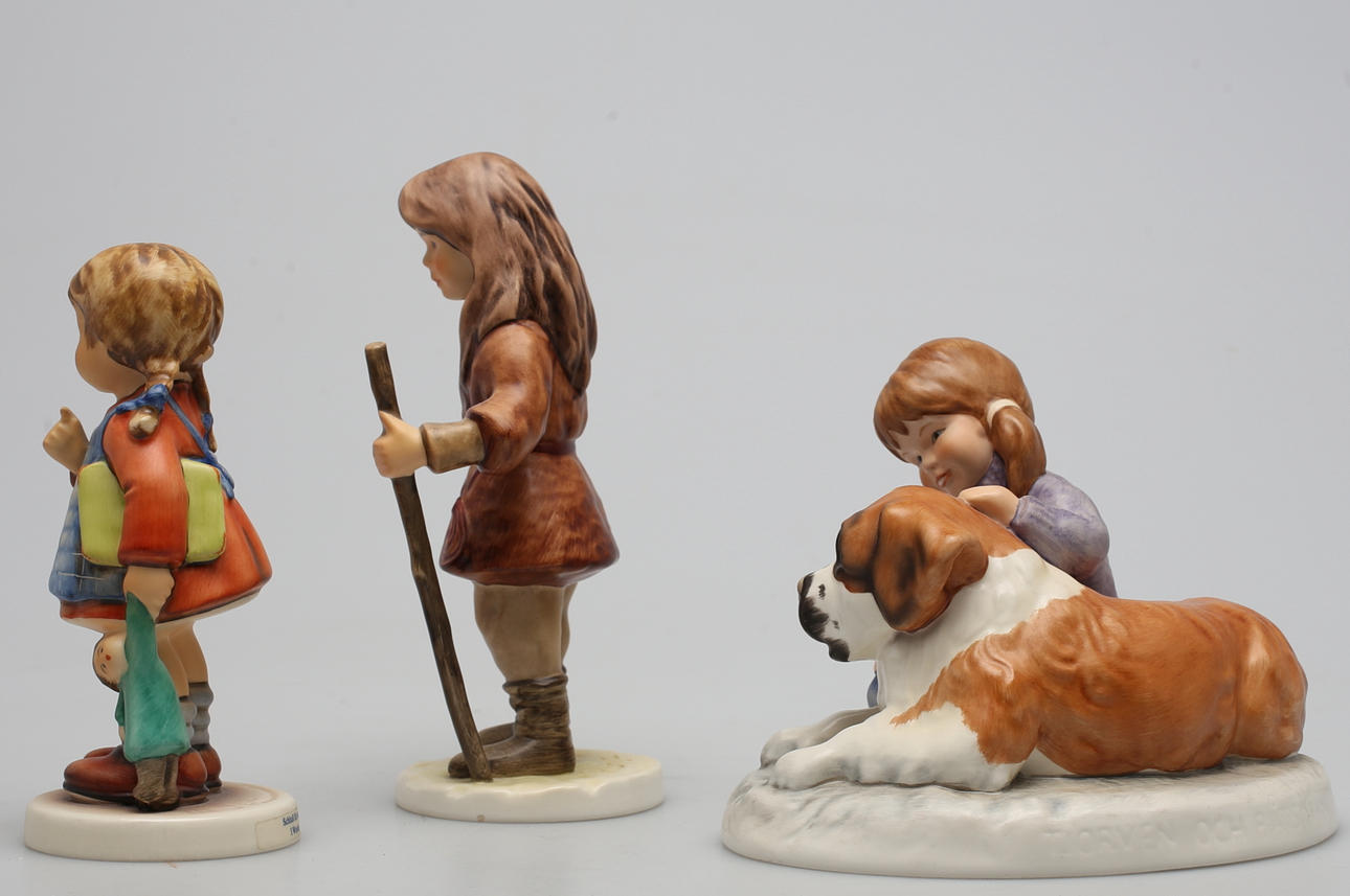 FIGURINER i porslin, 3 st, Goebel, Exclusice Edition Astrid Lindgren.