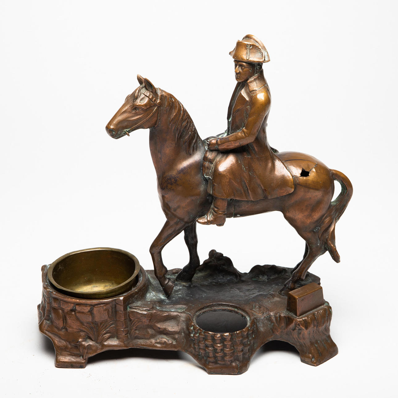 FIGUR / SKULPTUR, Napoleon til hest, Bronze, Mess.