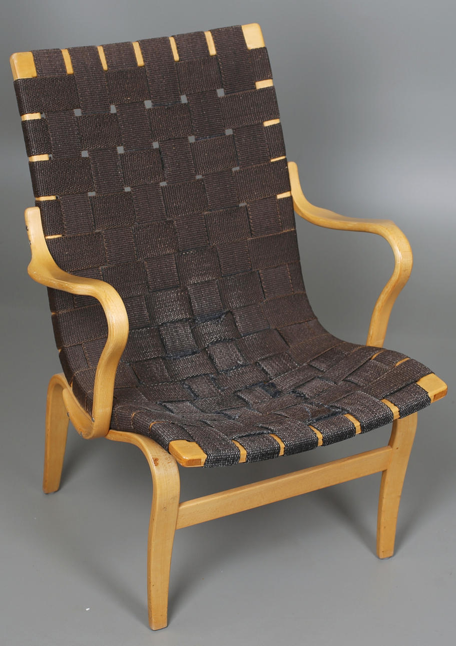 FÅTÖLJ, "Eva". Formgiven av Bruno Mathsson.