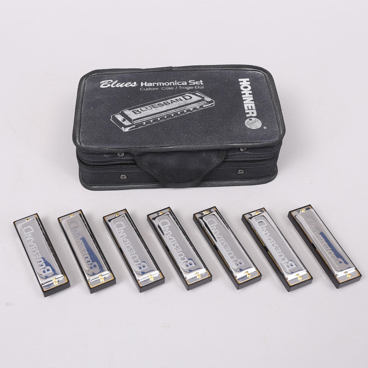 HARMONICA, 7-tlg., Blues-Mundharmonika-Set, Hohner.
