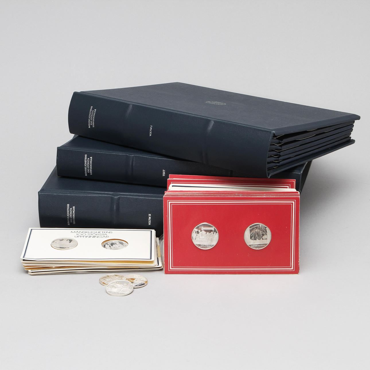 MEDALJER, 100 st, silver, Franklin Mint, ca 1300 gram.