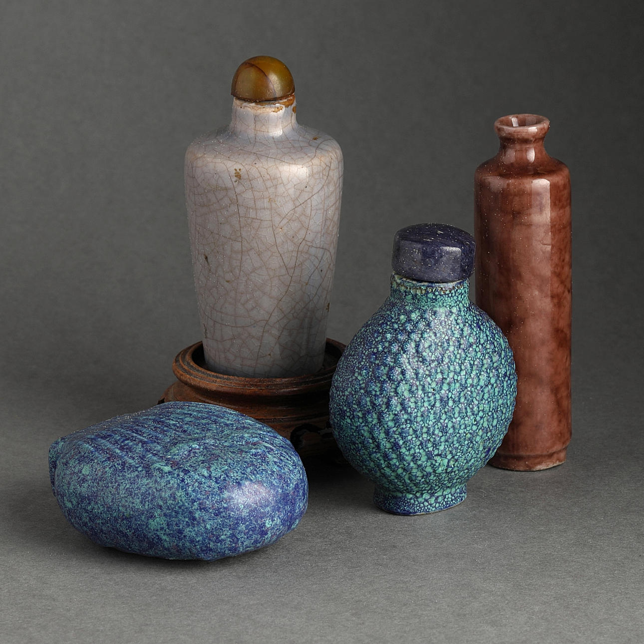 SNUSFLASKOR, 4 st., porslin, Kina, Qing, 18/1900-tal.