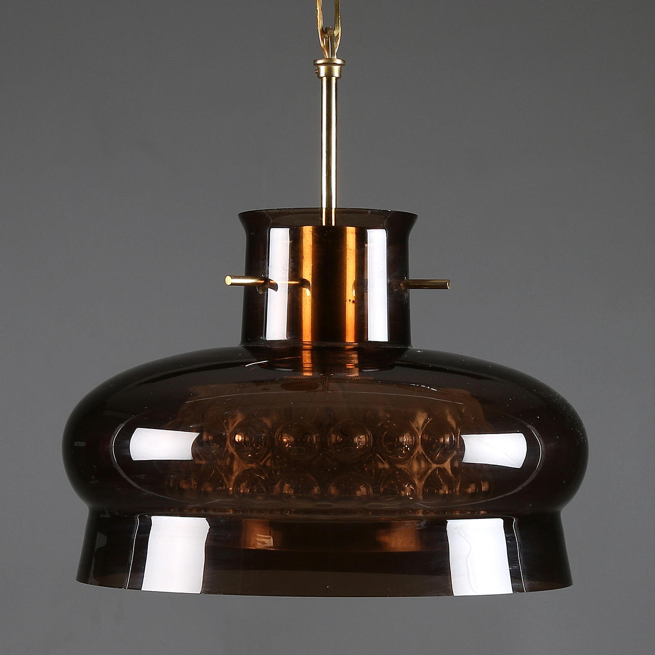 TAKLAMPA, glas, Orrefors. 1900-talets andra hälft.