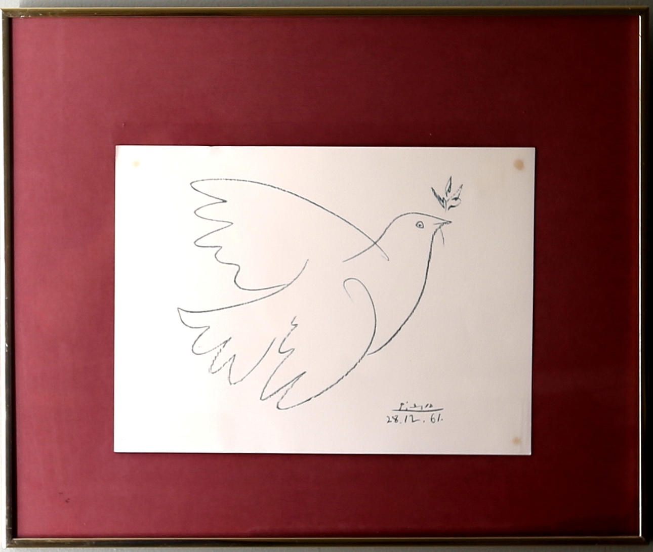 PABLO PICASSO. EFTER. Grafiskt blad, Noaks duva, signerad och numrerad 165/1000.