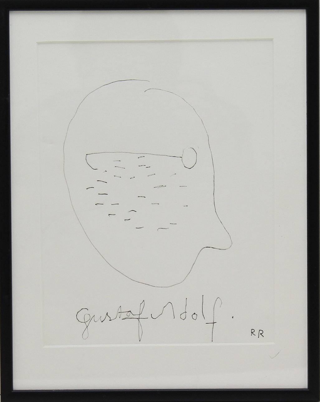 ROGER RISBERG. "Gustaf Adolf". Kugelschreiber. Monogramm signiert RR.