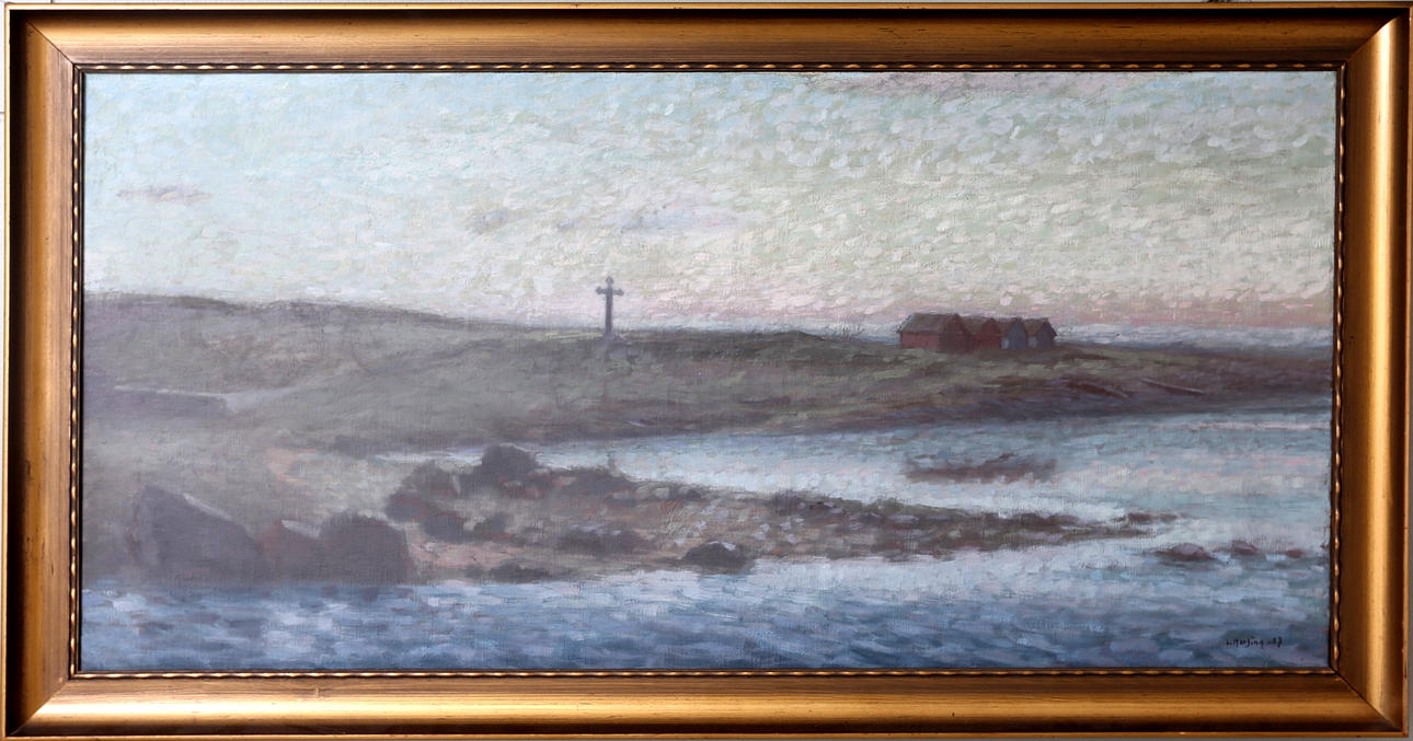 LEOPOLD MORSING. Kappelludden Bredsätra, olja på duk, signerad L Morsing.