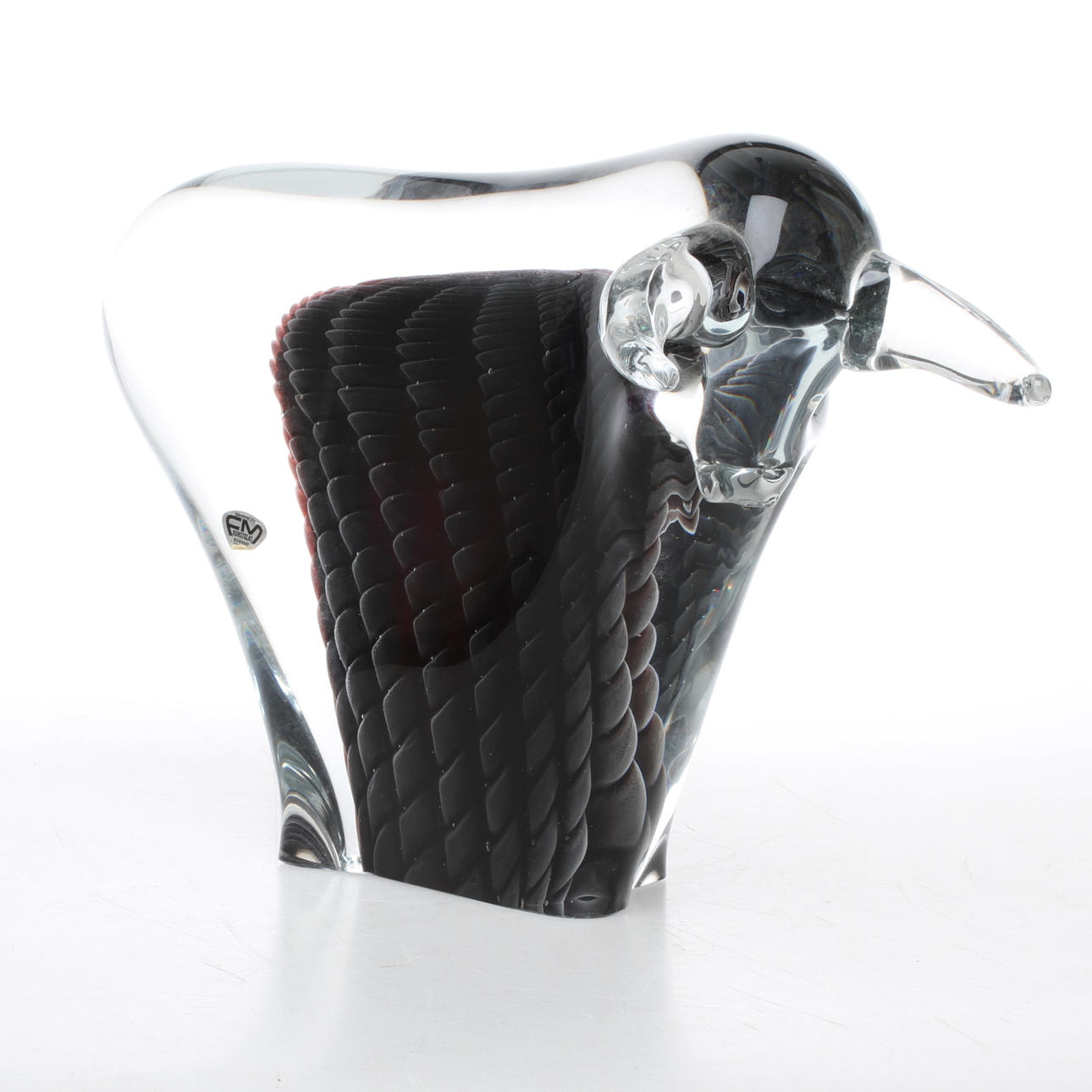 FIGURIN, glas, tjur, FM Konstglas, Ronneby.