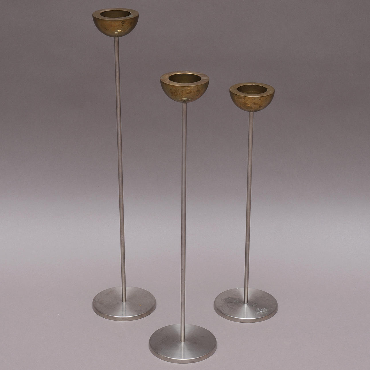 CANDLE STICKS/CANDLESTICKS, 3 pcs, metal, Stilling, Dammark.