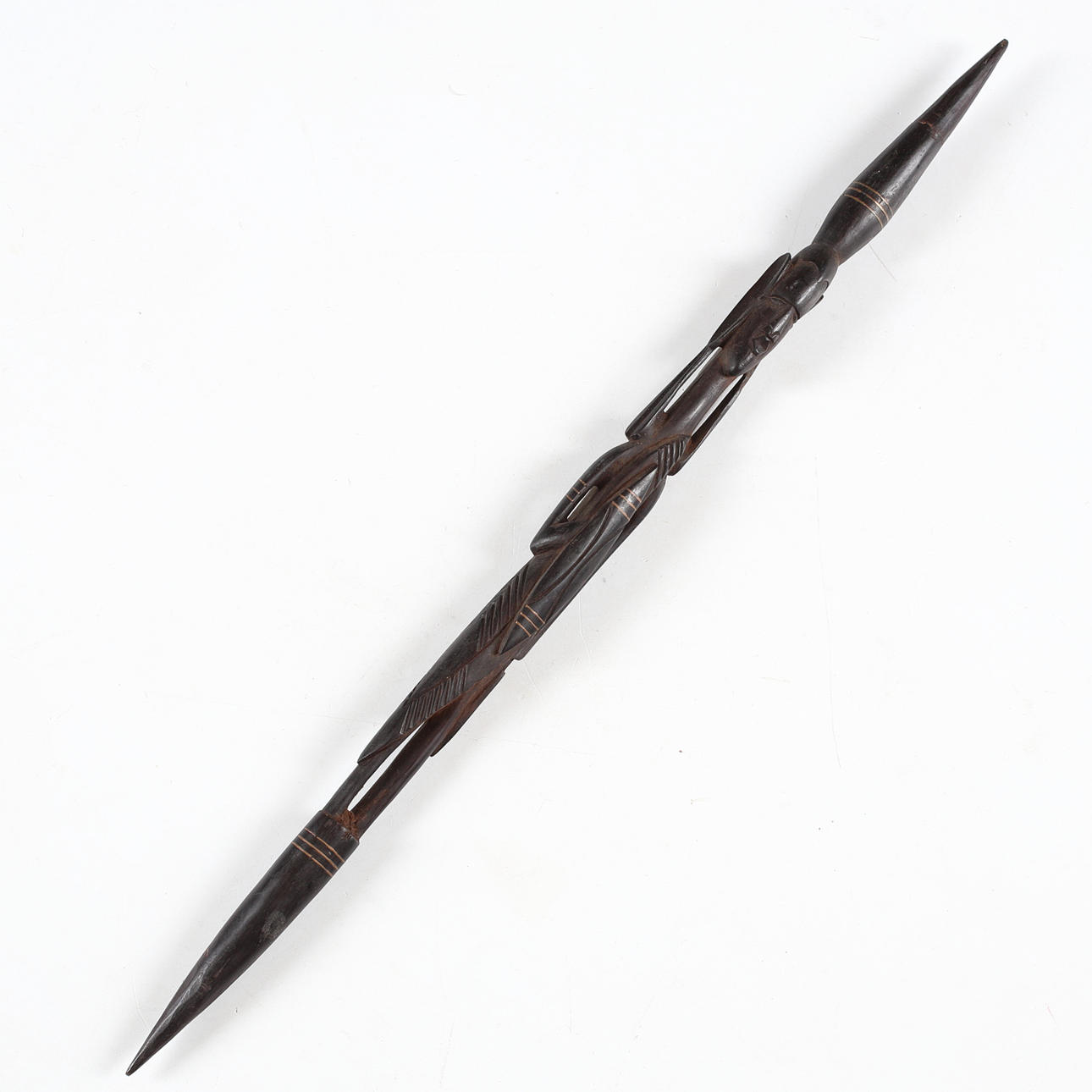 LANZA, madera tallada, oriental, siglo XX.