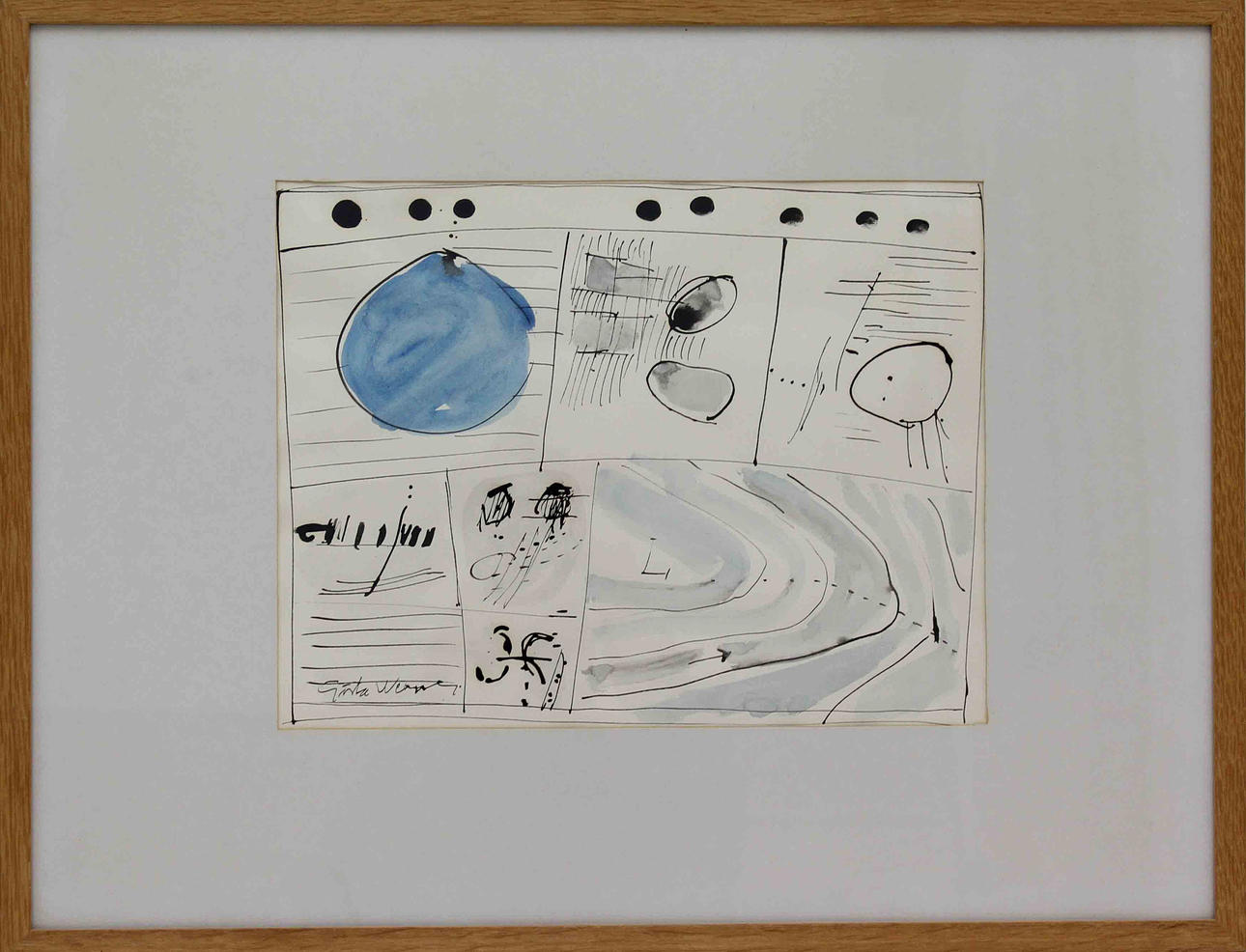 GÖSTA WERNER. Composition. Watercolor. Signed.