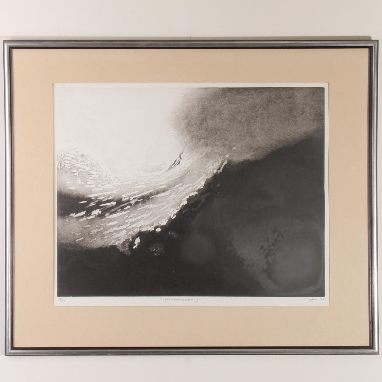 SIXTEN FAGER. Litografi, "Lapp-portsnatt", numrerad 10/15, signerad, 1980.