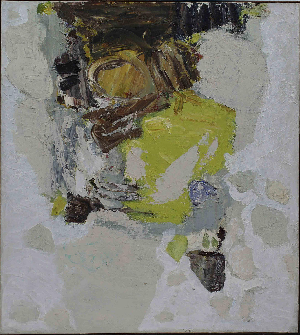 GÖSTA WERNER. Komposition. Olja på duk. Signerad a tergo G Werner.