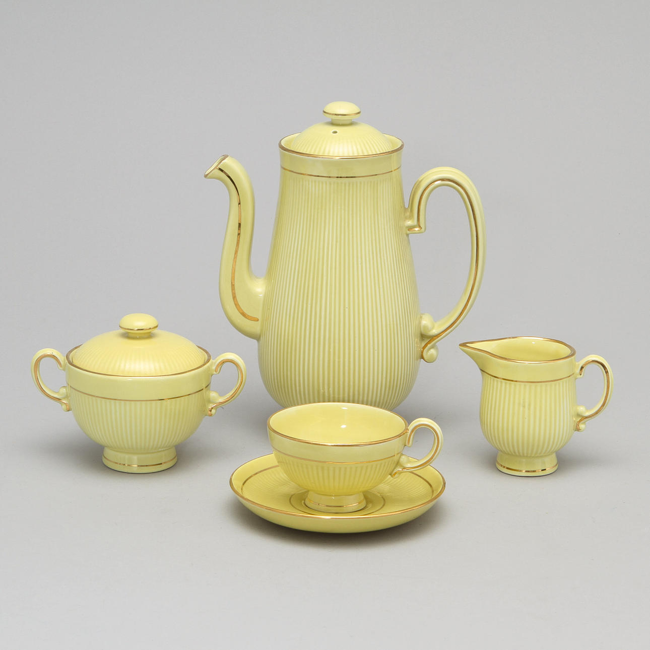 KAFFESERVIS, 14 delar, flintgods,Gefle.