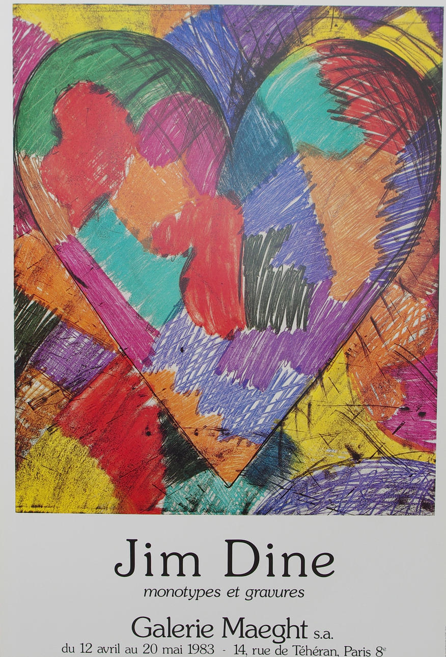 JIM DINE. Utställningsaffisch, original 1983, Galerie Maeght.