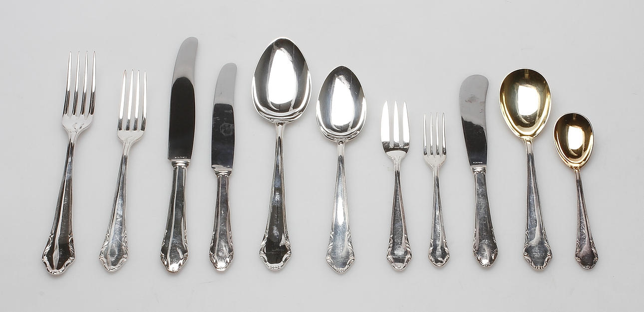 BESTICK, 99 delar, nysilver, "Leckö", 1900-tal.