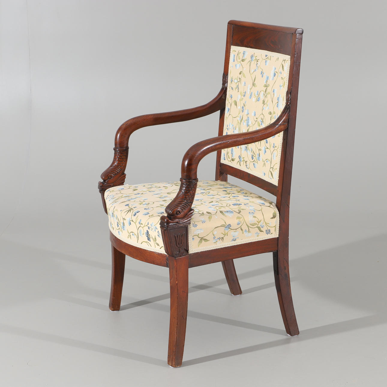 SILLÓN, caoba, imperio, Francia.