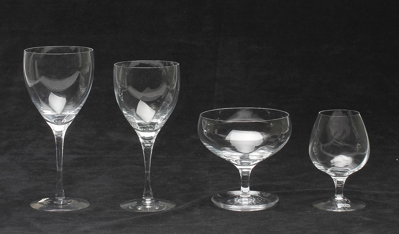 SERVISDELAR, glas, 16 delar, "Chateau", Bertil Vallien, Kosta Boda.