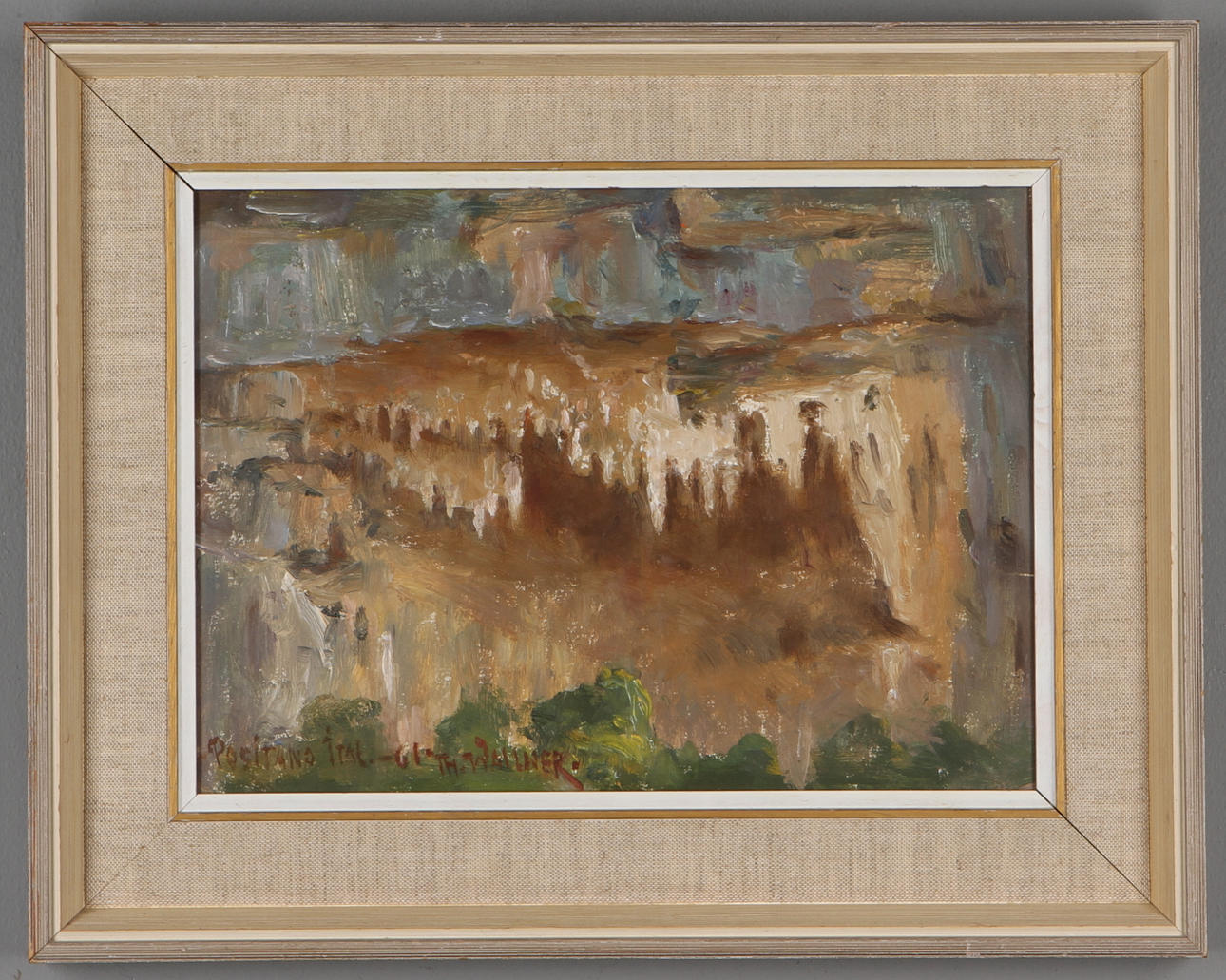THURE WALLNER. "Positano, Ital." olja på pannå, signerad och daterad -61.