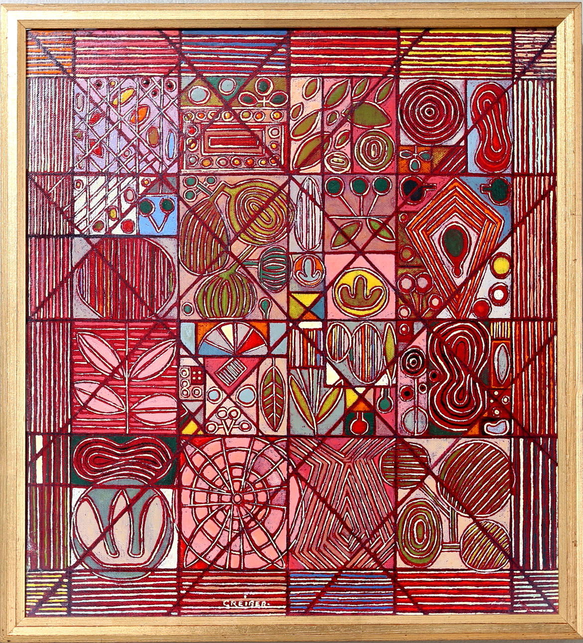 GUNNAR GREIBER. Komposition, olja på duk, signerad Greiber.