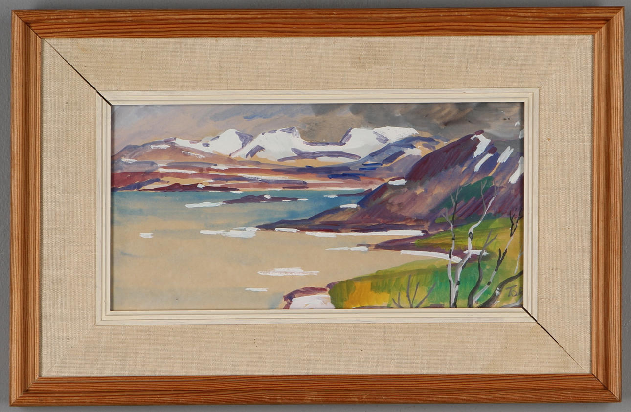 TORD LEANDER-ENGSTRÖM. "Vår", akvarell, signerad.