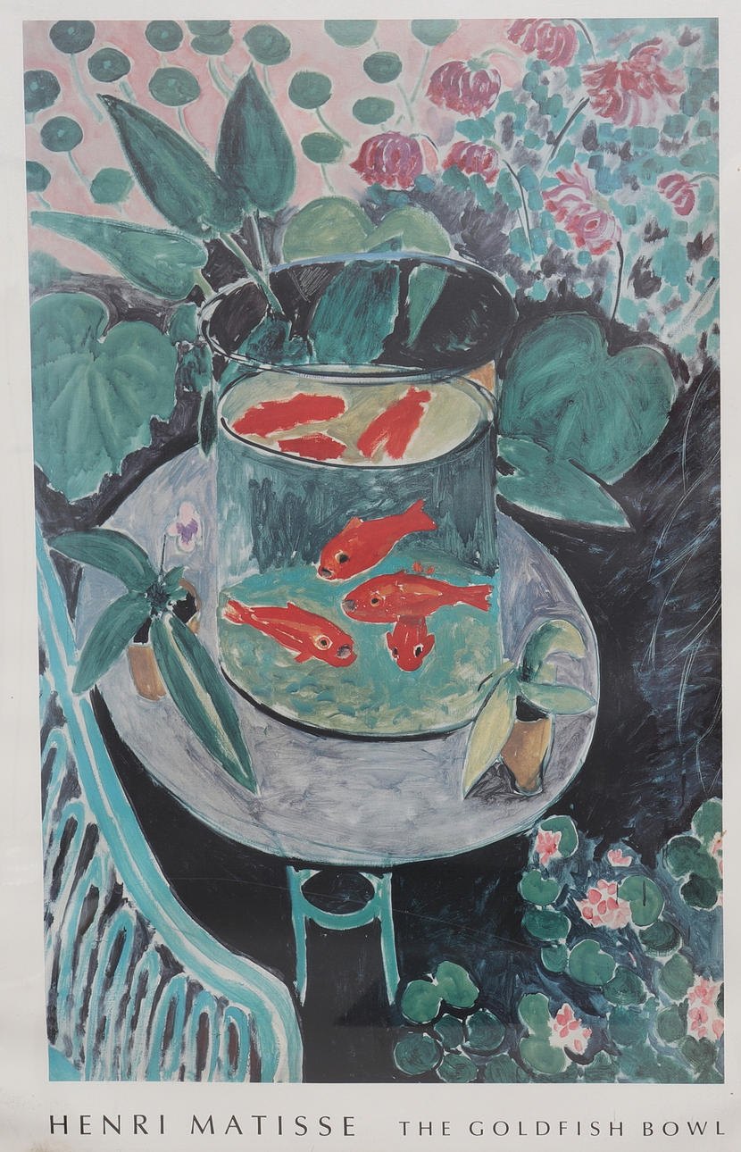 HENRI MATISSE. póster, impresión offset, ''la pecera''.