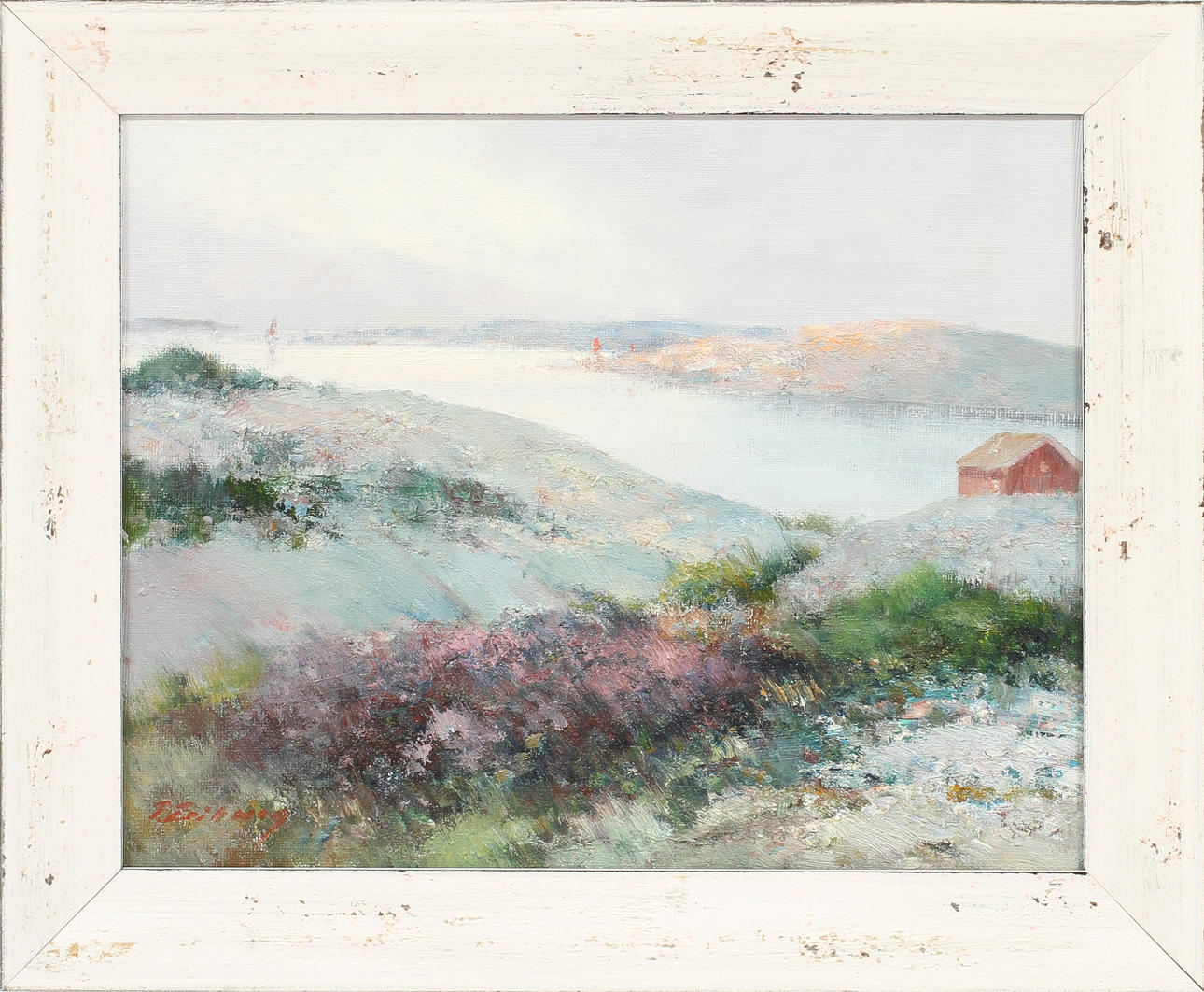 TAGE ERIKSSON. "Kustbild Bohuslän, v. Fisketången", olja på duk, signerad.