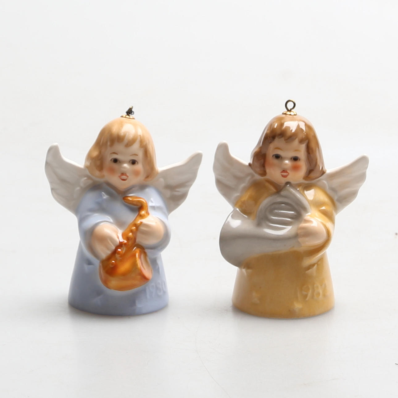 ENGELSGLOCKEN, 2 Stück, Porzellan, Goebel, 1900.